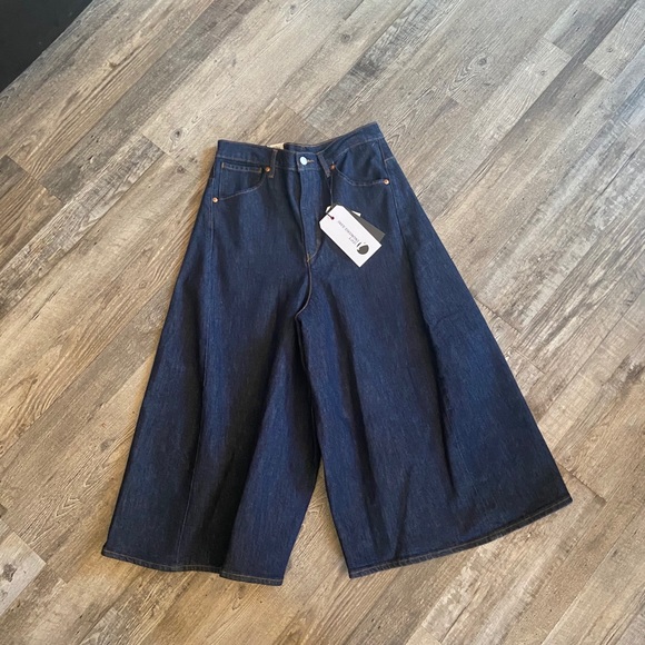 NEW LEVI'S Engineered Premium High Rise Loose Cropped Wide Leg Denim Jeans - Picture 8 of 16